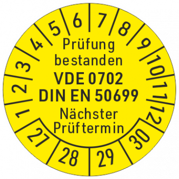 Prüfetikett VDE 0702