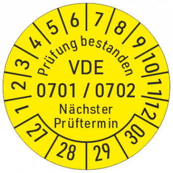 Prüfetikett VDE 0701 / 0702