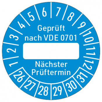 Prüfplakette VDE 701