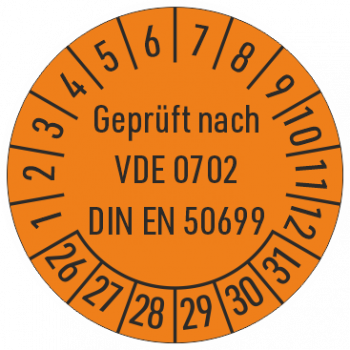 Prüfplakette Geprüft nach VDE0702