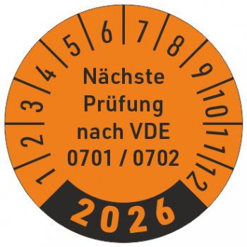 Prüfetikett VDE 0701 0702