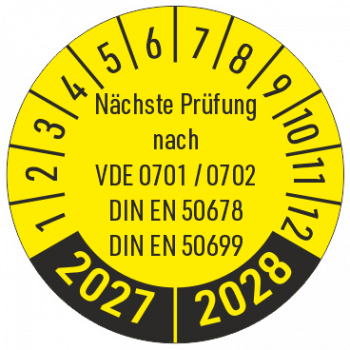 Prüfplaketten VDE 0701/0702