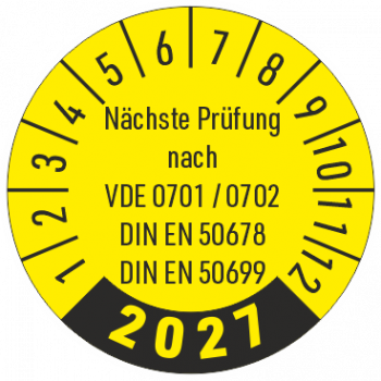 Prüfetiketten VDE 0701 0702