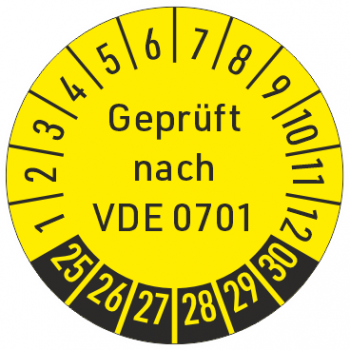 Prüfplaketten Geprüft nach VDE 0701