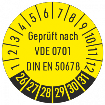 Prüfplaketten Geprüft nach VDE 0701