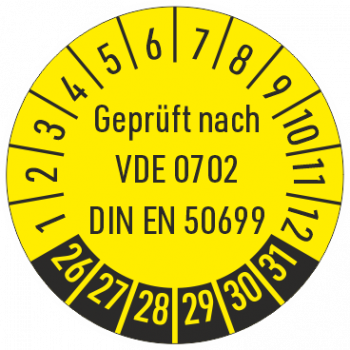 Prüfplaketten Geprüft nach VDE 0702