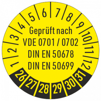 Prüfplaketten Geprüft nach VDE 0701/0702