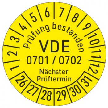 Prüfetiketten VDE 0701 / 0702