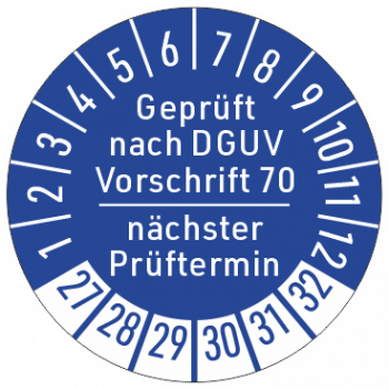 Prüfaufkleber DGUV V70