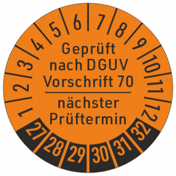 Prüfplaketten DGUV V70 UVV Kfz