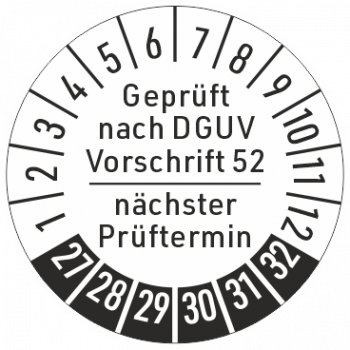 Prüfplaketten DGUV Vorschrift 52 Krane