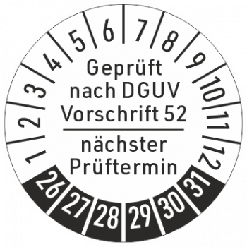 Prüfplaketten DGUV Vorschrift 52 Krane