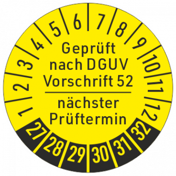 Prüfplaketten DGUV Vorschrift 52 Krane