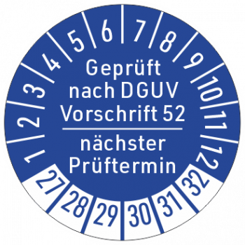 Prüfaufkleber DGUV V52 Kranprüfung