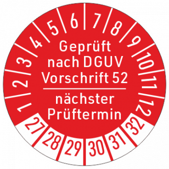 Prüfplaketten DGUV V52 Kranprüfung