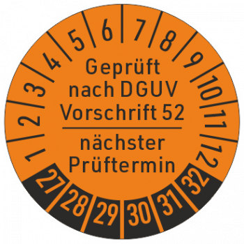 Prüfplaketten DGUV Vorschrift 52