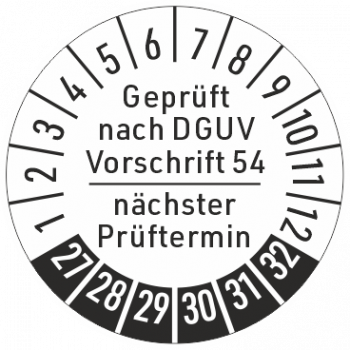 Prüfplaketten DGUV Vorschrift 54