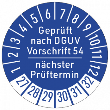 Prüfaufkleber DGUV V54, Winden, Hubgeräte