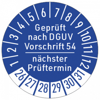 Prüfaufkleber DGUV V54, Winden, Hubgeräte