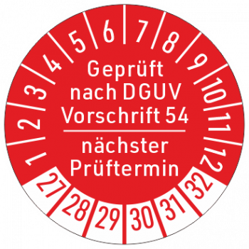 Prüfaufkleber DGUV Vorschrift 54