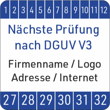 Individuelle Prüfplaketten mit Werbung