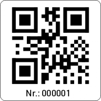 QR-Code Aufkleber mit fortl. Nummerierung 