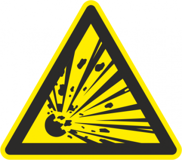 Warnung vor explosionsgefährlichen Stoffen