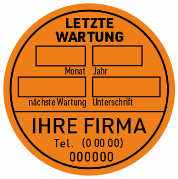 Wartungsplaketten orange