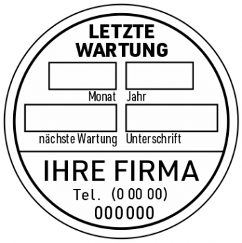 Wartungsaufkleber weiß