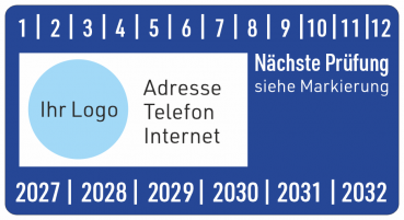 Wartungsplakette blau