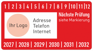 Wartungsaufkleber rot