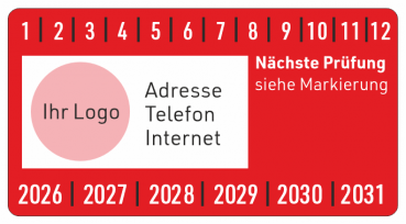 Wartungsaufkleber rot