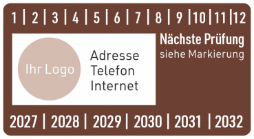 Wartungsplaketten braun