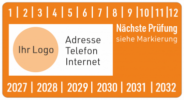 Wartungsplaketten orange