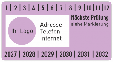 Wartungsplaketten hellviolett