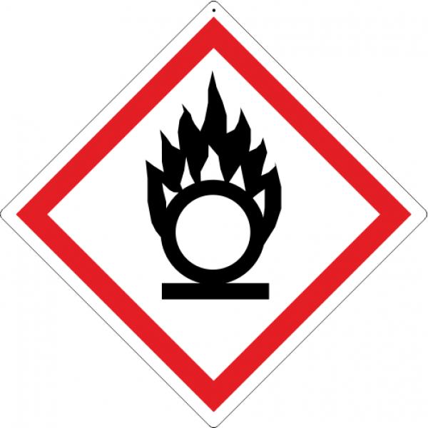 Gefahrgutzeichen Flamme über einem Kreis GHS03