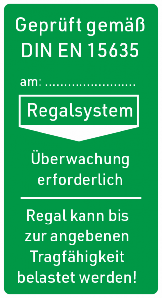 Regalprüfung nach DIN EN 15635