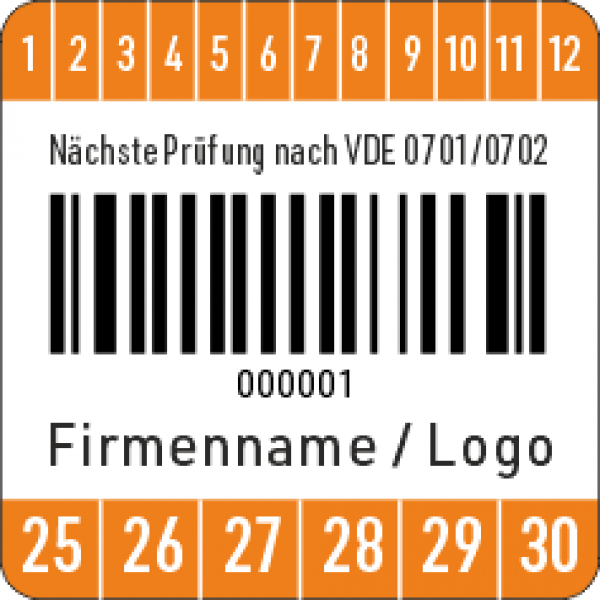 Barcodeprüfplakette individuell