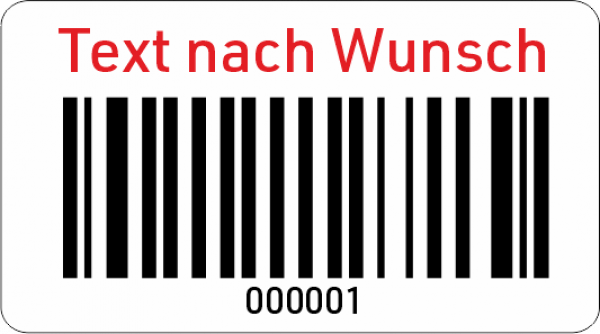 Barcodeetikett mit Seriennummer