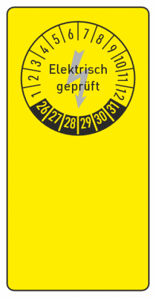 Kabelprüfplakette elektrisch geprüft