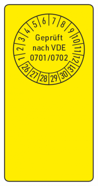 Kabelprüfplaketten VDE 0701 0702