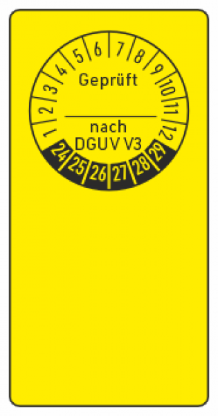 Kabelprüfplakette DGUV V3