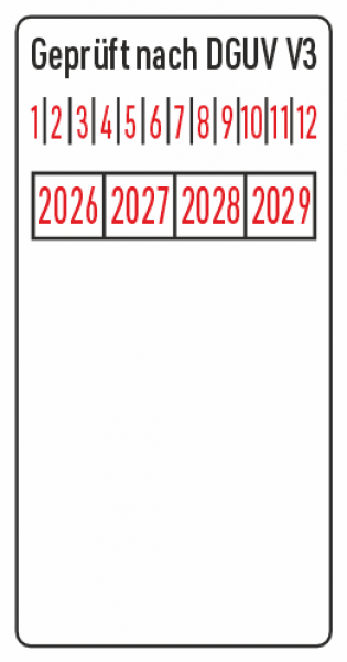 Kabelprüfmarke DGUV V3