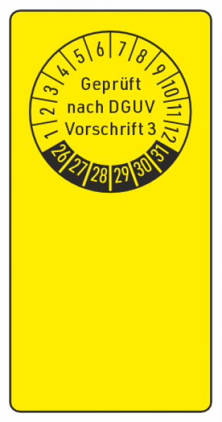 Kabelplakette DGUV Vorschrift 3