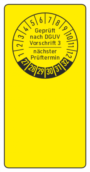 Kabelprüfplakette DGUV Vorschrift 3