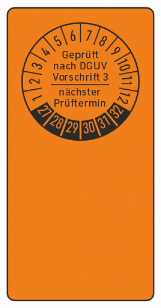 Kabelprüfplaketten DGUV V3
