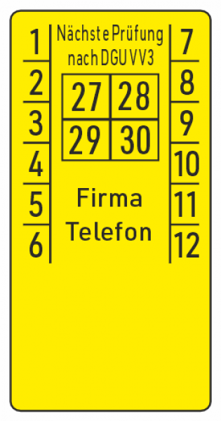 Kabelprüfplakette DGUV V3