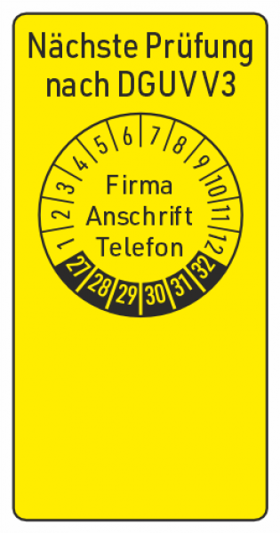 Kabelprüfaufkleber DGUV V3