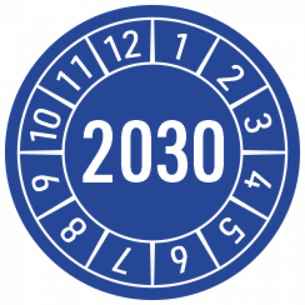 Prüfaufkleber 2030 blau