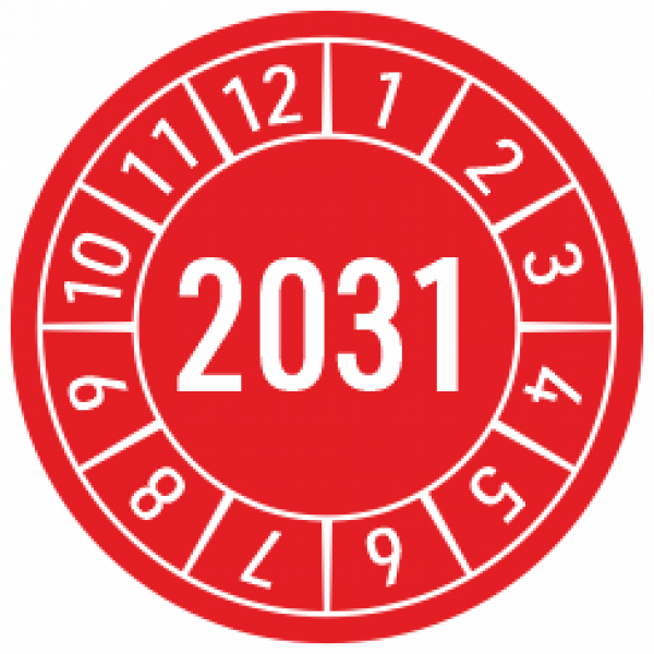 Prüfaufkleber 2031 rot